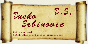 Duško Srbinović vizit kartica